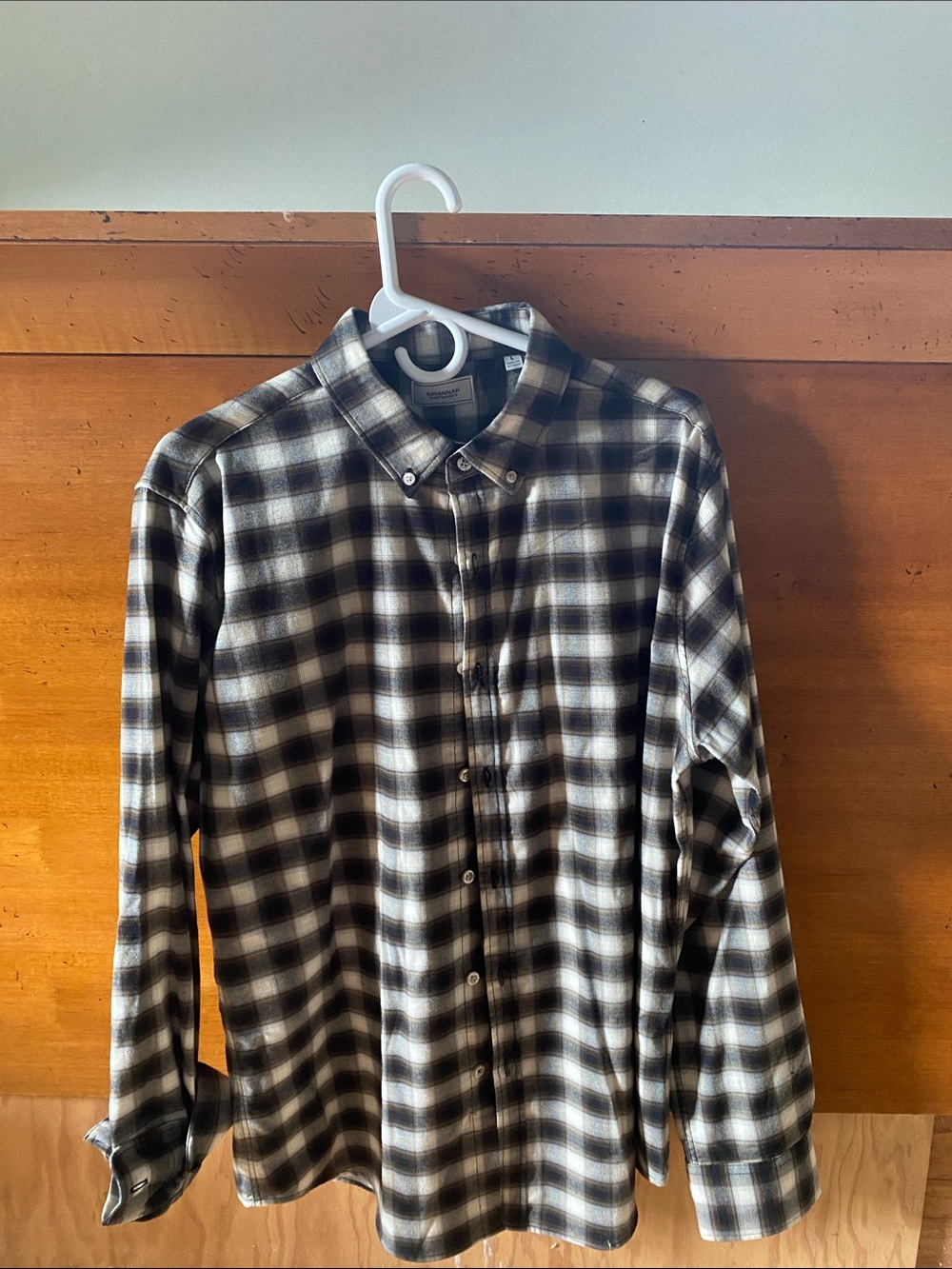 Savannah Black and White Plaid Button-Down Shirt